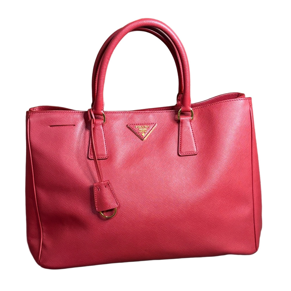 Prada Red Saffiano Lux Leather Tote Bag Authentic Double Handle - Picture 1 of 14
